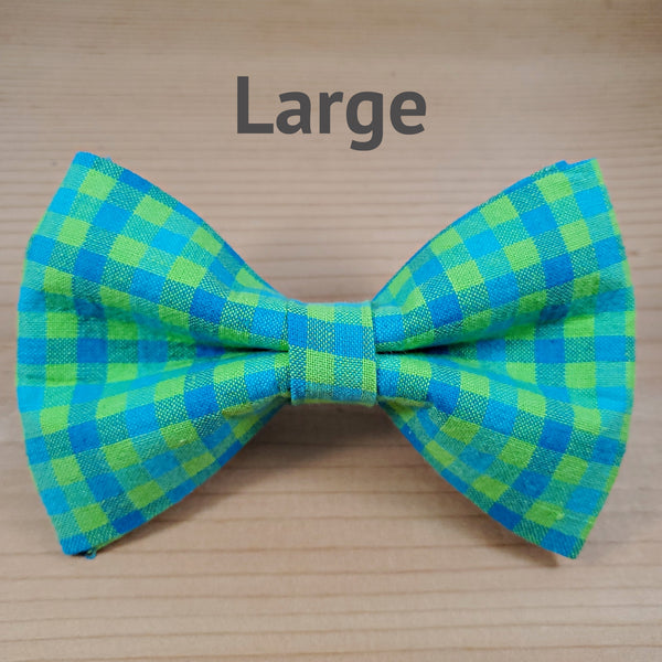 Blue and  Lime Green Gingham