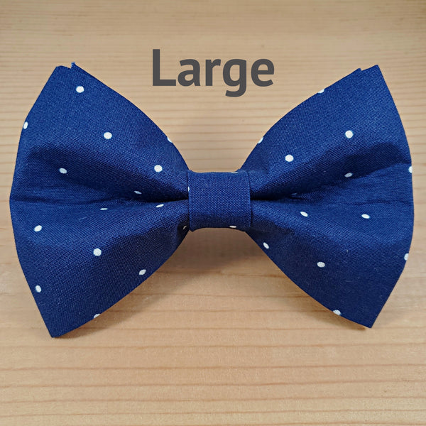 Navy Blue with White Polka Dots