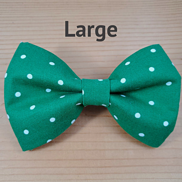 Green with White Polka Dots