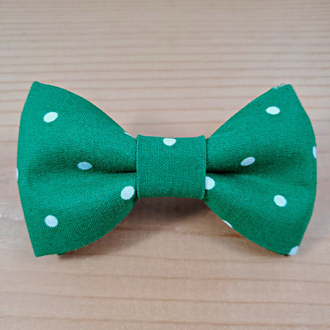 Green with White Polka Dots