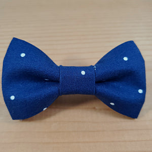 Navy Blue with White Polka Dots