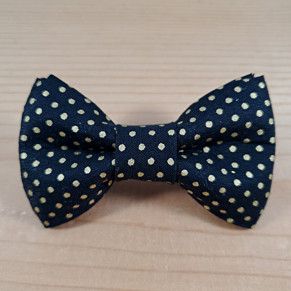 Black with Gold Polka Dots